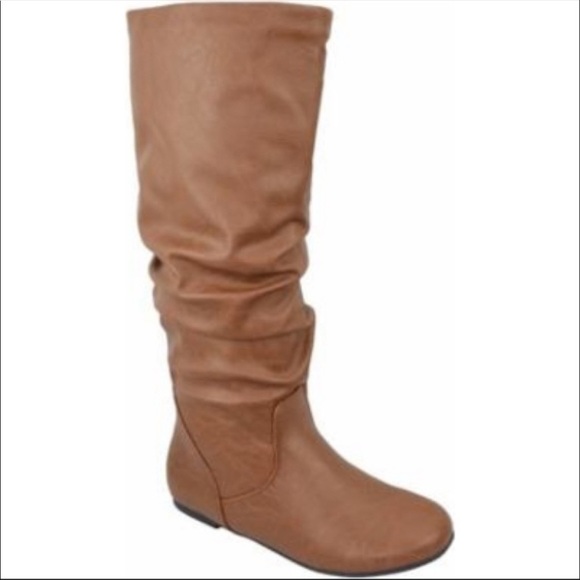 Boho Tan Knee High Slouchy Flat Boots - Picture 6 of 6